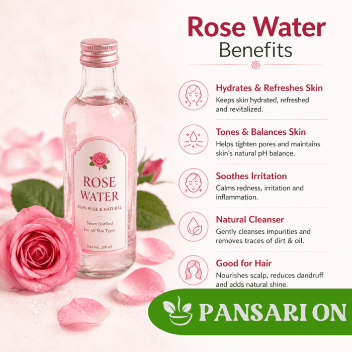 rose water benefits , pansari on (1)